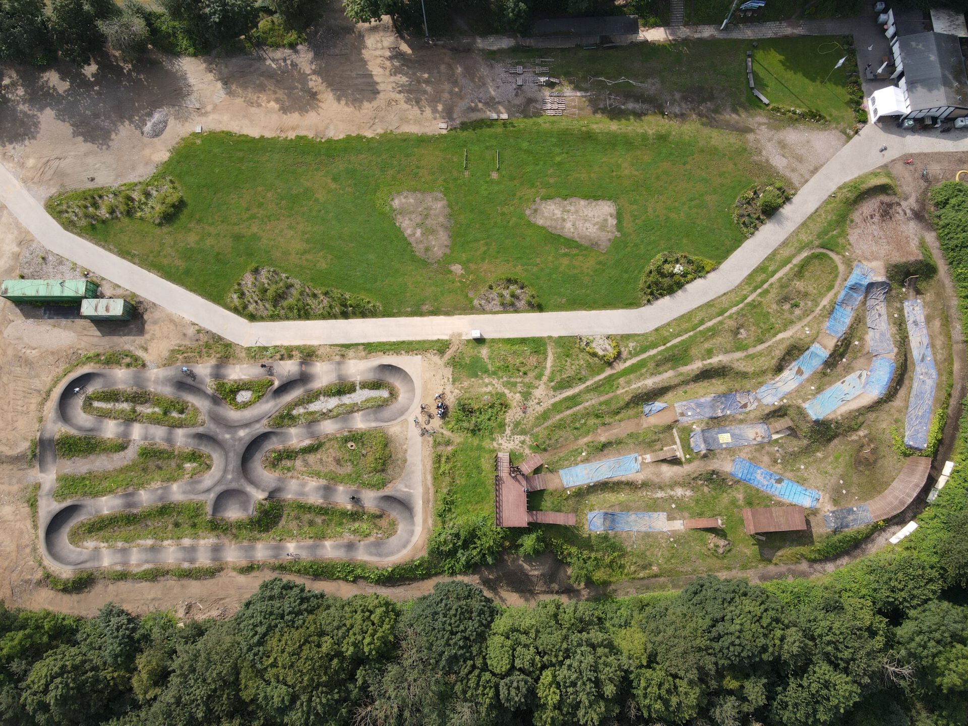 Luftaufnahme des Center of Mountainbike Essen (COME).