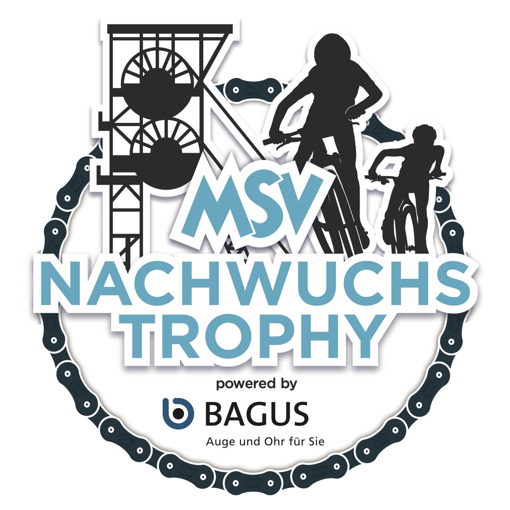 Logo der MSV-Nachwuchstrophy, einem Mountainbikerennen in Essen für Kinder und Jugendliche.