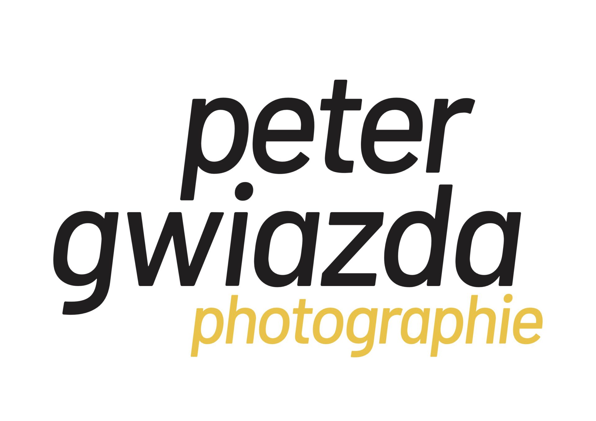 Das Logo von Peter Gwiazda präsentiert sich modern und prägnant, ideal für die Verbindung zur Fotografie.