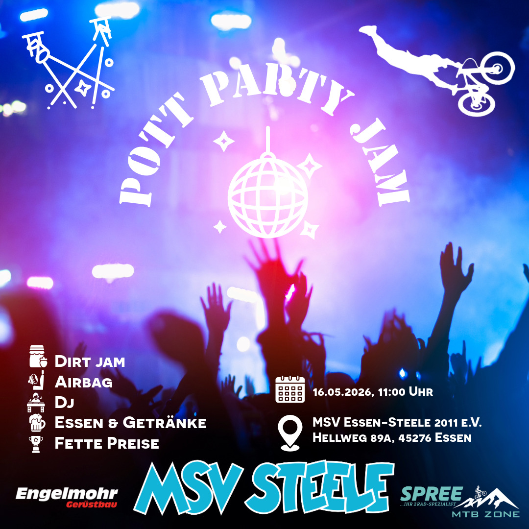 Bunte Lichter und jubelnde Menschen markieren die Pott-Party-Jam, ein aufregendes Event des MSV Essen-Steele.